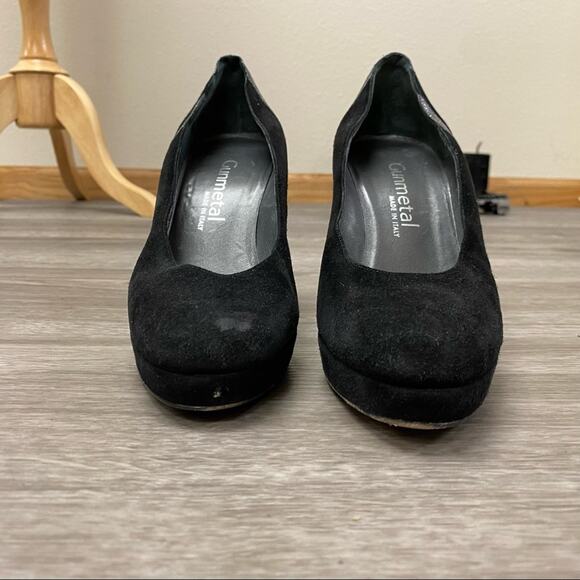 Gunmetal Made in Italy Suede & Leather Heels Black 37 - Picture 7 of 8